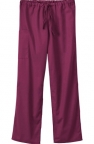 Unisex Drawstring Scrub Pants - Wine